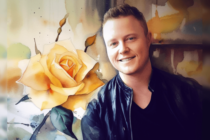 A watercolor photo of bob lee