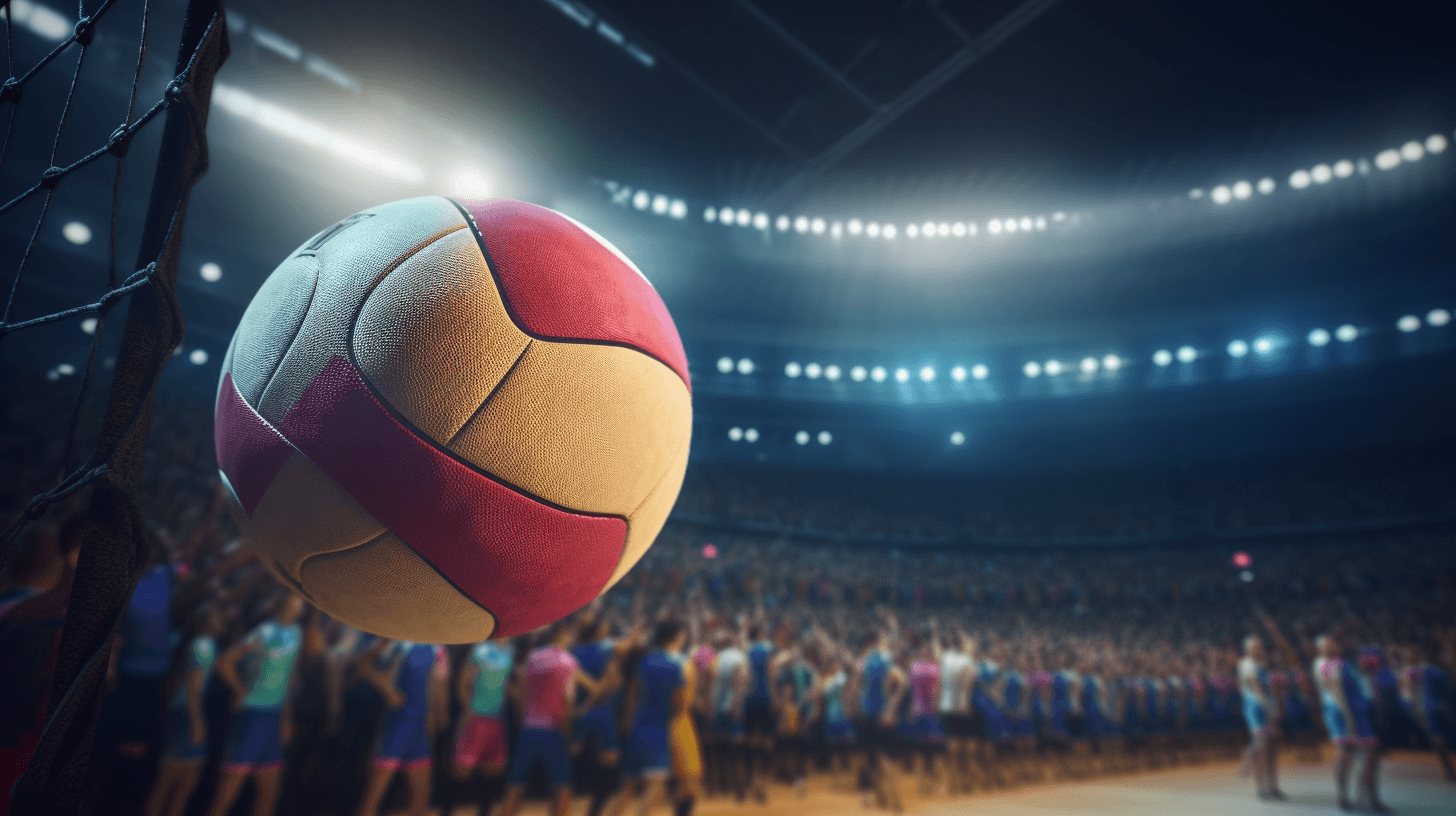 crowded volley ball game