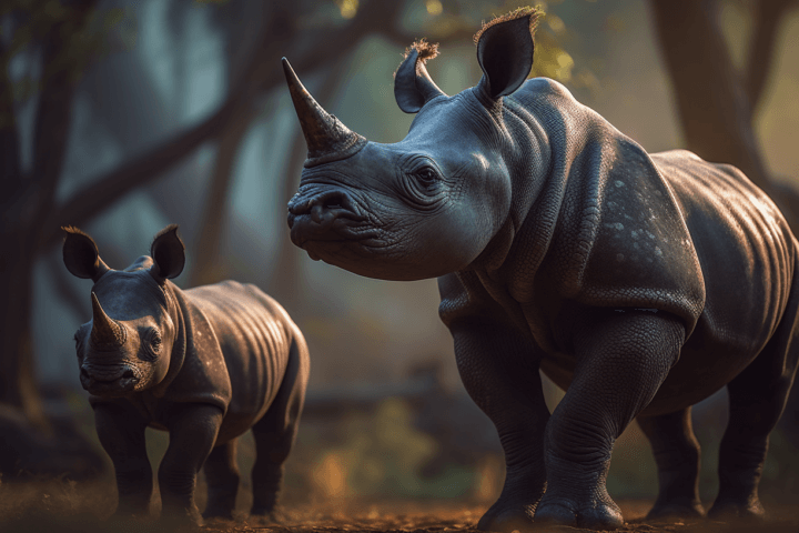 A eastern black rhino