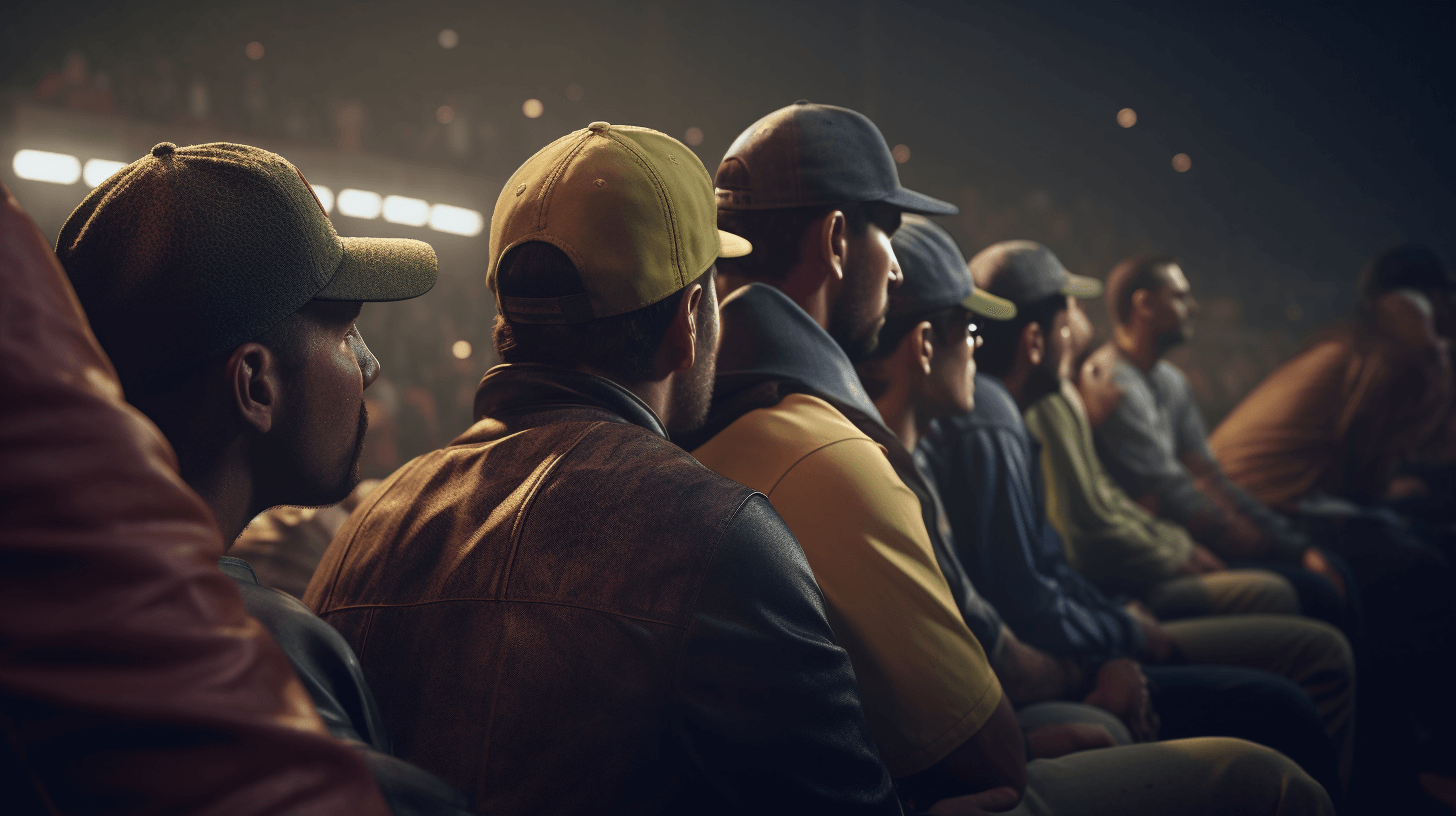 Sports fans at a baseball game