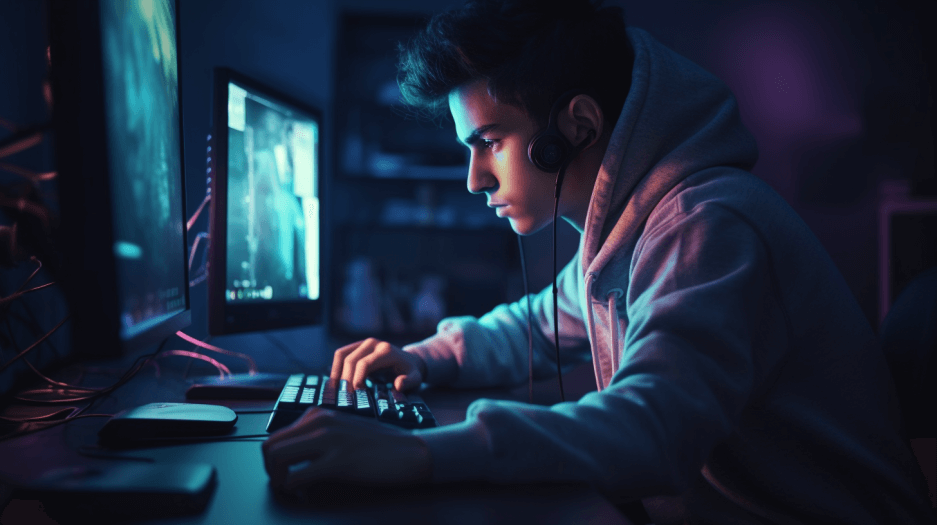 a tech student browsing