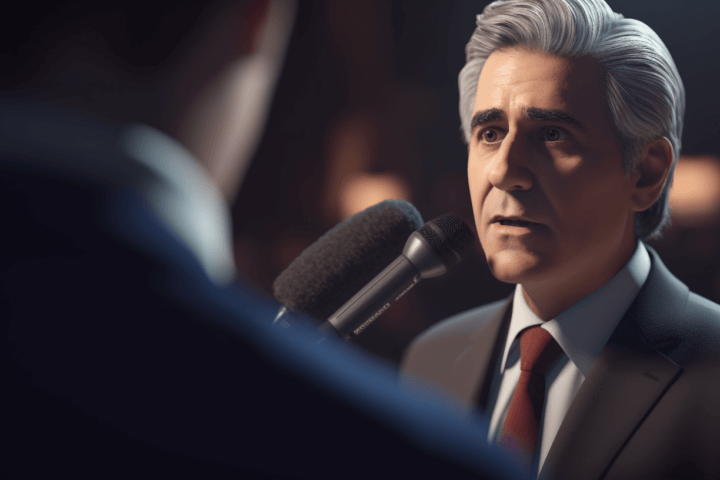 A politician at a press conference