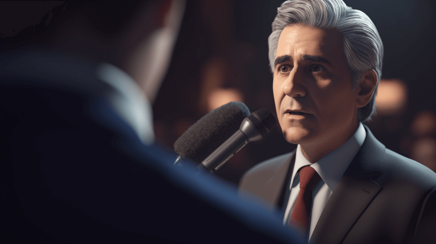 A politician at a press conference