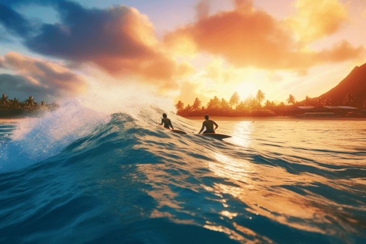 surfers in hawaii