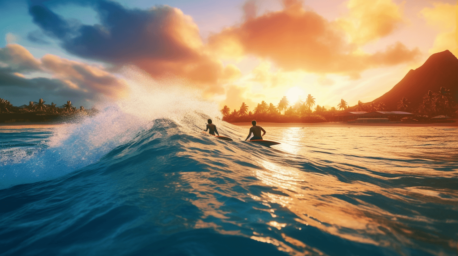 surfers in hawaii